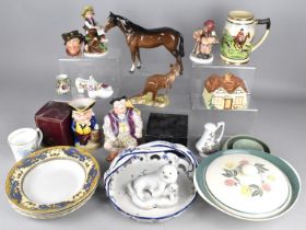 A Collection of Various Ceramics to Comprise Beswick Kangaroo and Horse (Both af), Figures, Plates