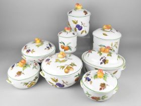 A Collection Evesham Vale Lidded Tureens Together with Three Graduated Storage Jars