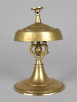 A Reproduction Brass Countertop Reception Bell, 12cms High