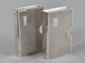 A Pair of Edwardian Silver Plated Playing Card Pack Holders with Engine Turned Decoration and in the