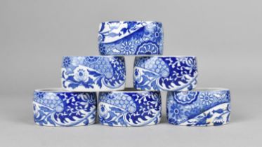 A Set of Six Spode Blue and White Napkin Rings