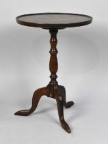 A Circular Topped Mahogany Tripod Wine Table, 36.5cms Diameter