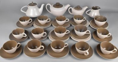 A Large Collection of Poole Two Tone Pink and Brown Teawares to Comprise Teapots, Cups, Saucers,