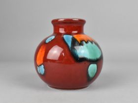 A Poole Delphis Vase of Squat Globular Form, 10cm high