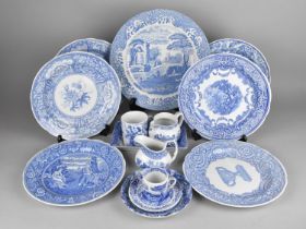 A Collection of Various Blue and White Spode to Include Six Blue Room Collection Plates, Large