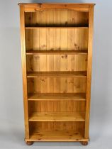 A Modern Pine Five Shelf Open Bookcase, 85cms Wide and 180cms High