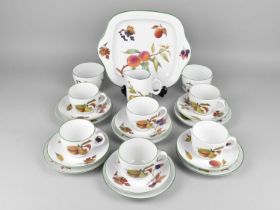 A Royal Worcester Evesham Vale Tea Set to Comprise Six Cups, Six Saucers, Six Side Plates, Jug,