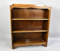 An Edwardian Oak Three Shelf Open Bookcase with Galleried Top, 84cms Wide