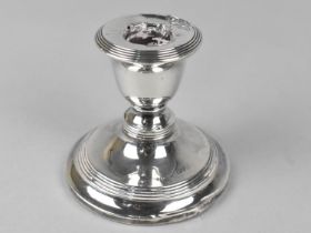 A Silver Candlestick Chester Hallmark, Weighted Base 8cm high