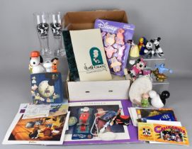 A Collection of Various Disney Items to Comprise Collectors Club Ephemera, Badges, Glasses, Prints