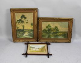 A Framed Colonial Watercolour and Two Gilt Framed Prints