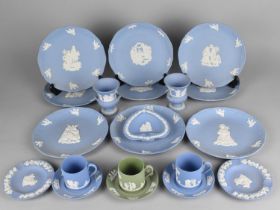 A Collection of Various Wedgwood Jasperware to Comprise Christmas Plates, Coffee Cans and Saucers