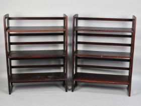 A Pair of Folding Three Shelf Units, 71cms Wide