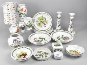 A Collection of Various Portmeirion China to Comprise Botanic Garden Plates, Bowls, Vases, Pair of