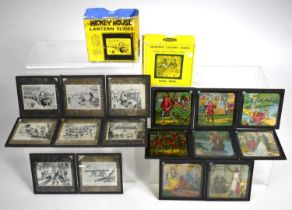 Two Boxed Sets of Magic Lantern Slides, Robin Hood and Mickey Mouse in Pioneer Days, Unchecked