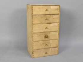 A Wooden Six Drawer Chest, 35x82.5cm high