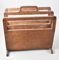 A Vintage Oak Two Division Magazine Rack, 35cms Wide