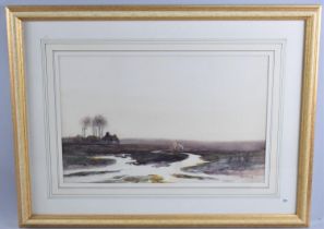 A Framed Watercolour by C Hannaford, Rural Scene Depicting Horse and Farmer Trudging Through