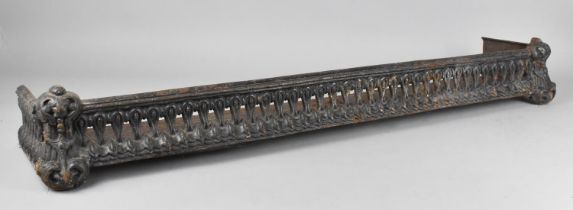 A 19th Century Cast Iron Fire Kerb with Scrolled and Pierced Design, 95cms Wide