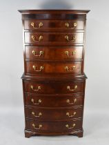 A Reproduction Mahogany Bow Fronted Chest on Chest