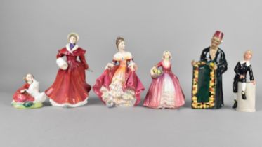 A Collection of Royal Doulton Figures to Comprise 'Home Again', 'The Skater', 'Southern Belle', '