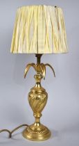 A Modern Brass Table Lamp with Shade, Overall Height 45cms