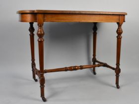 An Edwardian Mahogany Writing Table with Inset Writing Surface In Need of Attention, Turned Supports