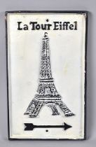 A Reproduction Cold Painted Cast Metal French Sign for The Eiffel Tower, 18.5cms by 31cms, Plus VAT