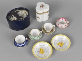 A Collection of Miniature Cups and Saucers to Comprise Boxed Coalport and Four Spode Together with