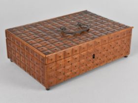 A Late 19th/Early 20th Century Rectangular Wooden Jewellery Box with Studded Decoration to all