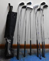 A Collection of Golf Clubs and Bag