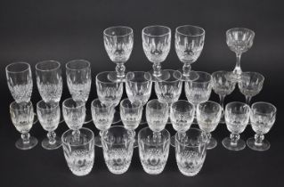 A Set of Waterford Drinking Glasses to Comprise Short Wines, Tumblers Etc