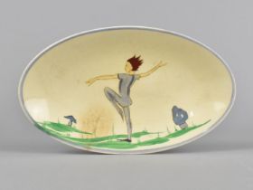 A Mid 20th Century Oval Dish, "Puck", by Susie Cooper, 21.5cms Wide, Hairline