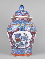 A Large 20th Century Chinese Baluster Vase and Cover, 53cm High