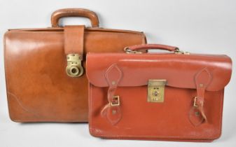 A Leather Briefcase and a Leather Music Satchel
