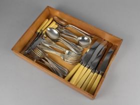 A Silver Plated Cutlery Set for Six to Comprise Large Forks, Small Forks, Table, Soup and Serving