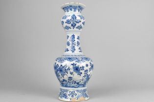 An 18th Century Dutch Delft Double Gourd Vase Decorated in a Chinoiserie Style, Losses to Rim and