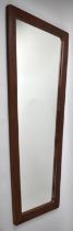 A 1970's Teak Framed Mirror, 78x35cm