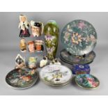 A Collection of Various Ceramics to Comprise Chinese Plates, Collectors Plates, Beswick Cats, Tube