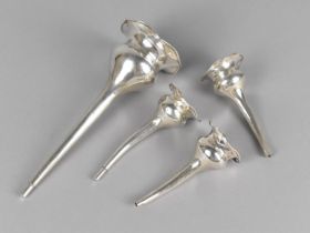 Four Silver Epergne Trumpets, Larger 20cm high and Smaller 11cm, 170g