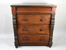 A Late Victorian Mahogany Scottish Chest of Three Long Drawers with Secret Top Drawer, 105cms Wide