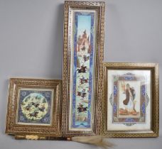 A Collection of Reproduction Visakhapatnam Framed Paintings together with a Fly Whisp