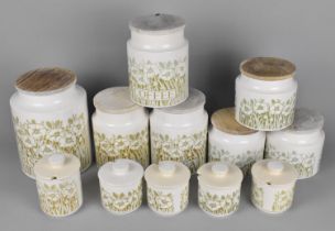 A Collection of Seven Hornsea Fleur Storage Jars and Five Condiment Pots