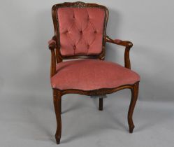 A Modern French Style Ladies Armchair with Buttoned Back