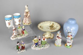 A Collection of Various Ceramics to Comprise Royal Crown Derby Tazza Decorated in a Floral Gilt