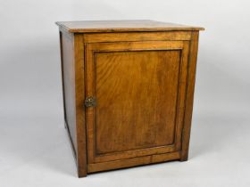 A Mid 20th Century Oak Cabinet with Panelled Door to Shelved Interior, 51cms by 53cms by 57cms High