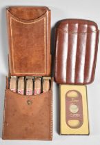 Two Leather Cigar Wallets and One Other Containing Five King Edward Cigars together with a Pocket