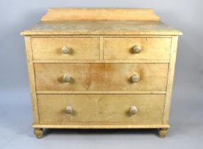 A Late 19th Century Stripped Pine Chest of Two Short and Two Long Drawers, 102cms Wide