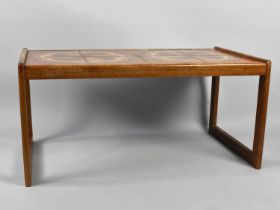 A 1970s Tile Topped Coffee Table, 84cms Wide