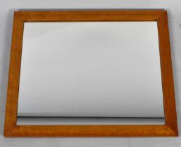 A Modern Maple Framed Rectangular Wall Mirror, 57cms by 48cms